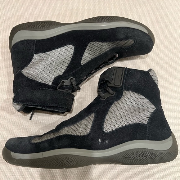 Prada America’s Cup high top suede sneakers, size 8 (style 4T 0341) - Picture 4 of 12